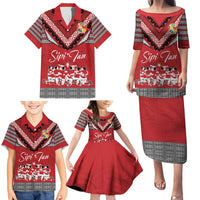 Personalised Tonga Rugby Pacific Family Matching Puletasi and Hawaiian Shirt Ikale Tahi Sipi Tau LT9 - Polynesian Pride