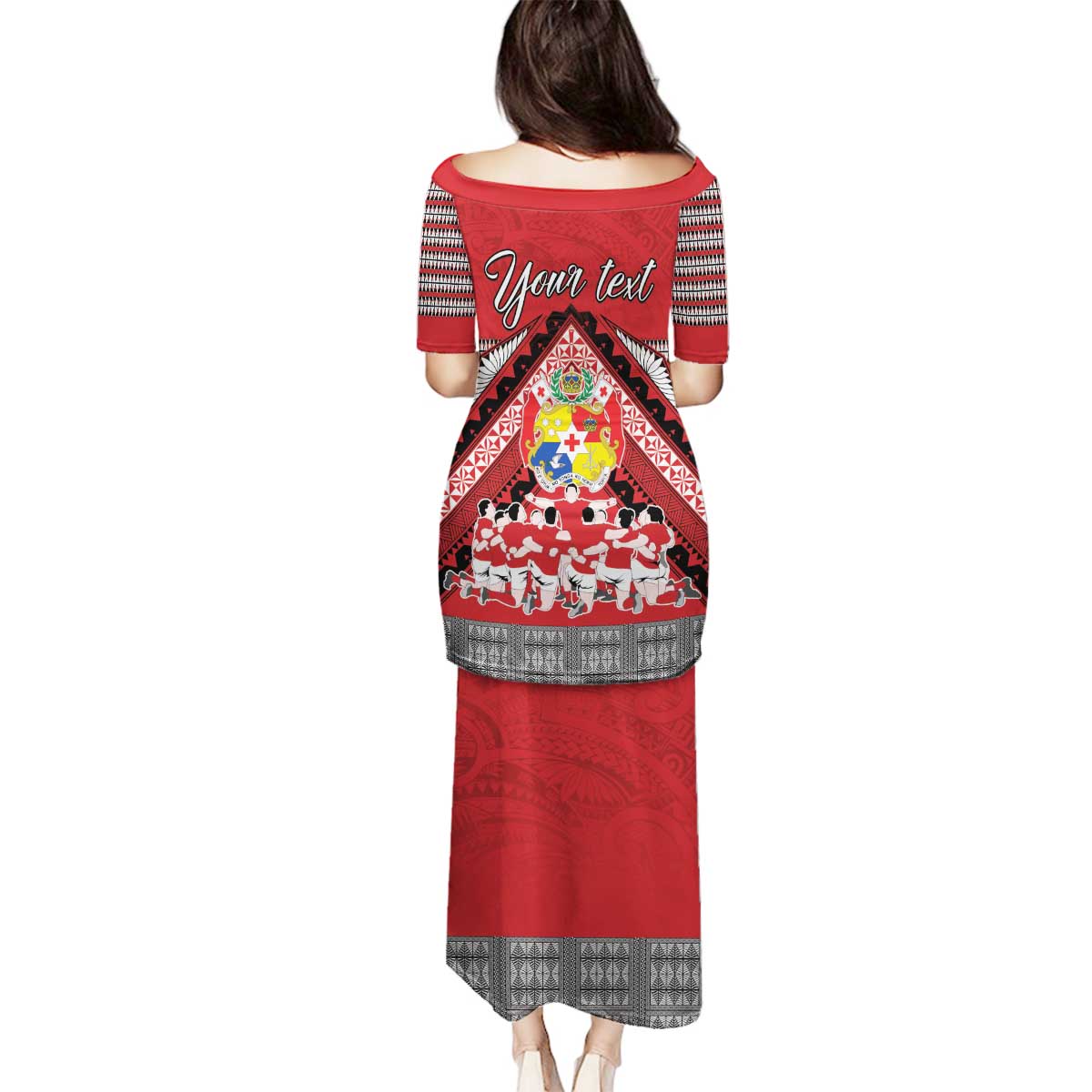 Personalised Tonga Rugby Pacific Family Matching Puletasi and Hawaiian Shirt Ikale Tahi Sipi Tau LT9 - Polynesian Pride