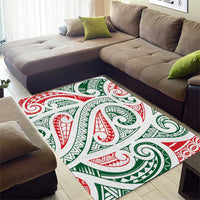 New Zealand Kowhaiwhai Christmas Area Rug Traditional Maori Koru Pattern - Polynesian Pride