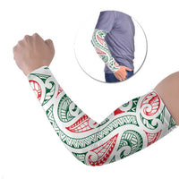 New Zealand Kowhaiwhai Christmas Arm Sleeves Traditional Maori Koru Pattern - Polynesian Pride