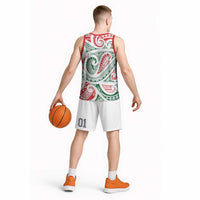 New Zealand Kowhaiwhai Christmas Basketball Jersey Traditional Maori Koru Pattern LT9 - Polynesian Pride