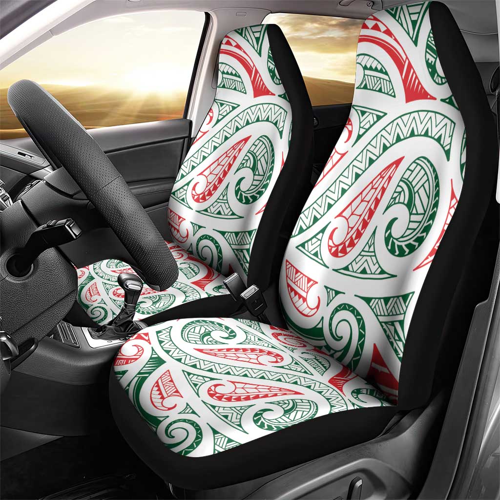 New Zealand Kowhaiwhai Christmas Car Seat Cover Traditional Maori Koru Pattern - Polynesian Pride