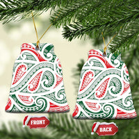 New Zealand Kowhaiwhai Christmas Ceramic Ornament Traditional Maori Koru Pattern - Polynesian Pride