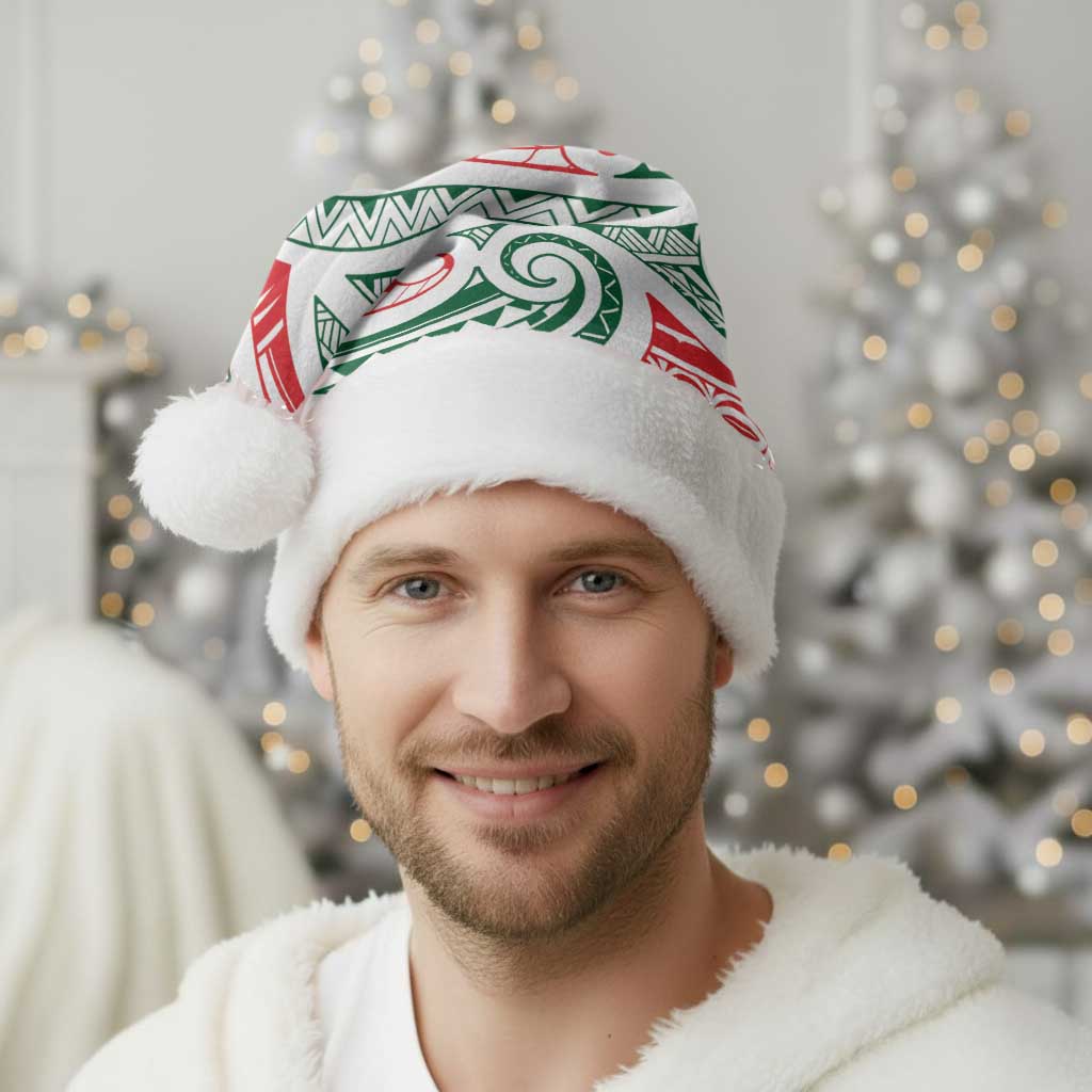 New Zealand Kowhaiwhai Christmas Santa Hat Traditional Maori Koru Pattern - Polynesian Pride