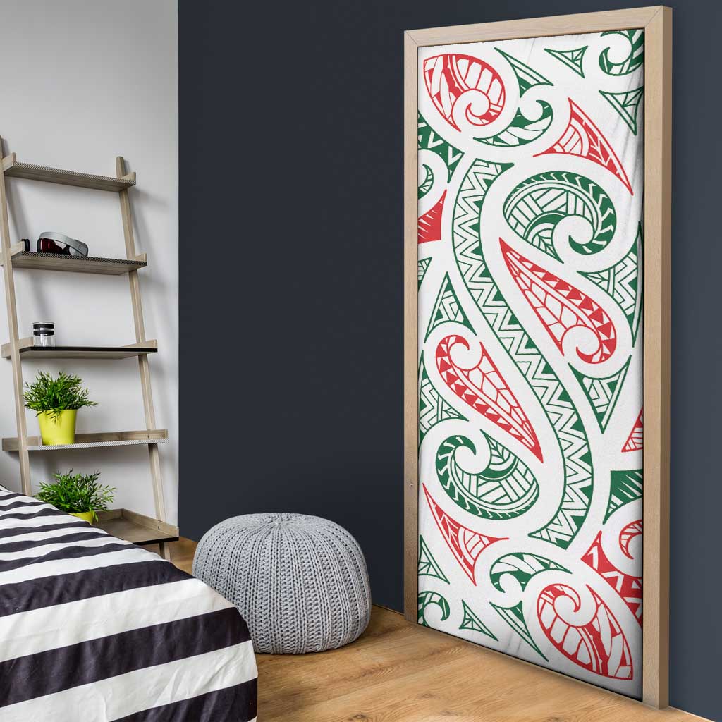 New Zealand Kowhaiwhai Christmas Door Cover Traditional Maori Koru Pattern LT9 - Polynesian Pride