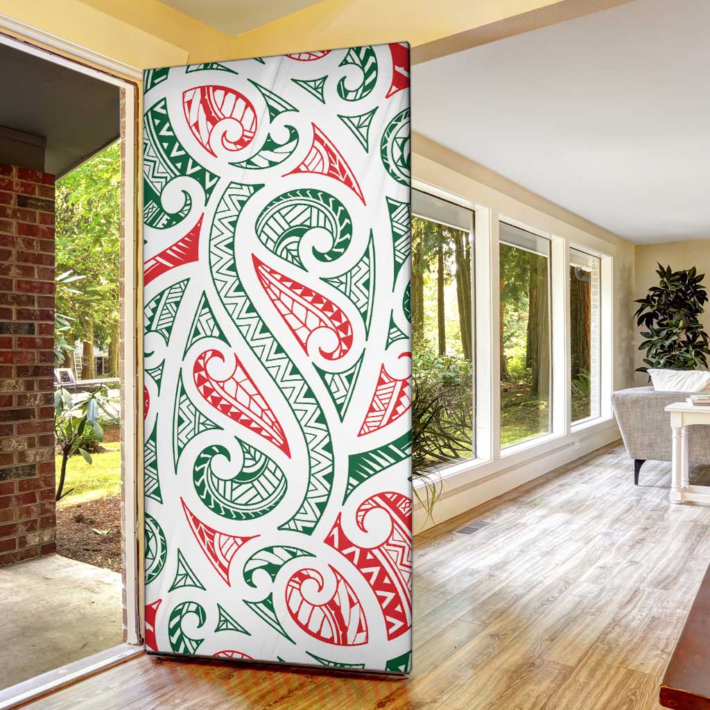 New Zealand Kowhaiwhai Christmas Door Cover Traditional Maori Koru Pattern LT9 - Polynesian Pride