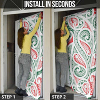 New Zealand Kowhaiwhai Christmas Door Cover Traditional Maori Koru Pattern LT9 - Polynesian Pride