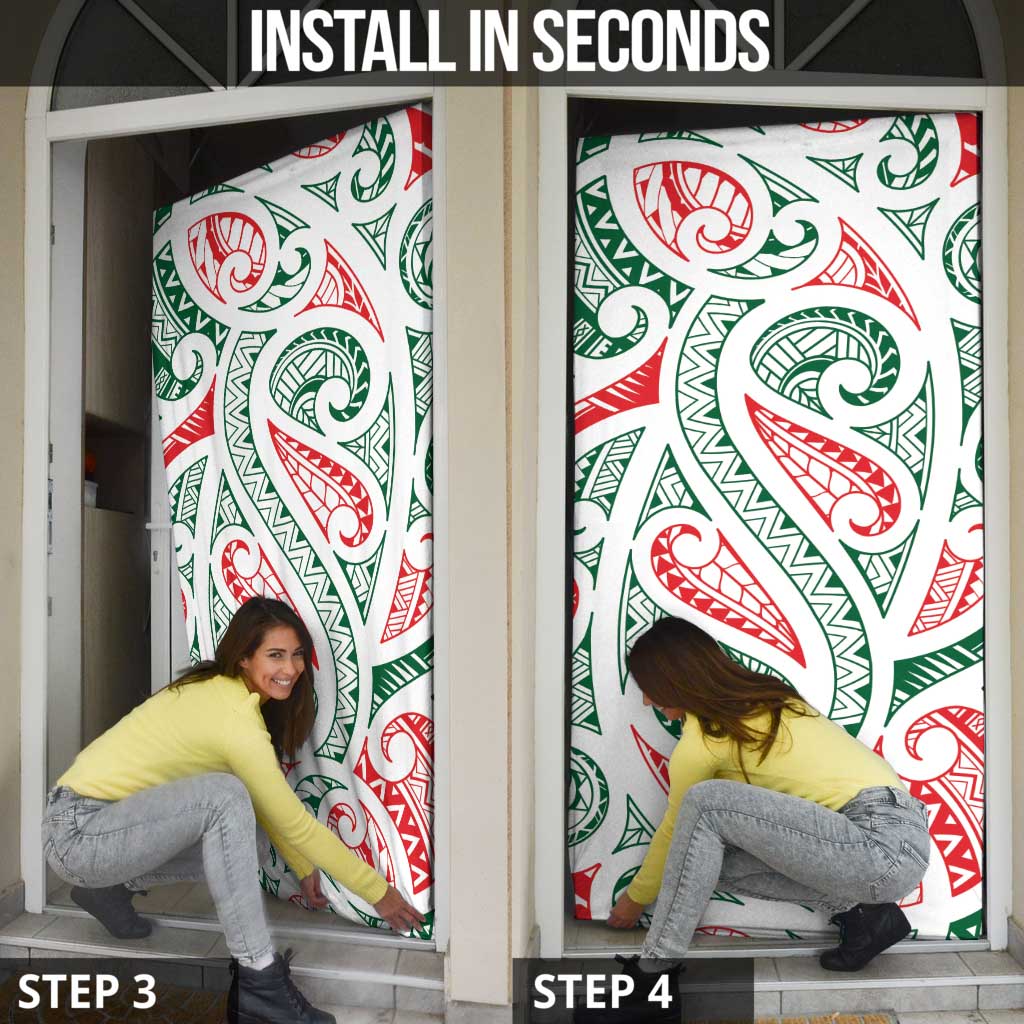 New Zealand Kowhaiwhai Christmas Door Cover Traditional Maori Koru Pattern LT9 - Polynesian Pride