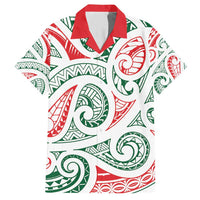 New Zealand Kowhaiwhai Christmas Family Matching Short Sleeve Bodycon Dress and Hawaiian Shirt Traditional Maori Koru Pattern LT9 Dad's Shirt - Short Sleeve White - Polynesian Pride
