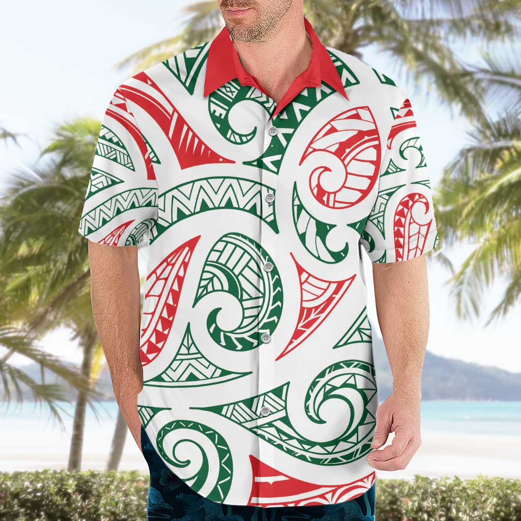 New Zealand Kowhaiwhai Christmas Hawaiian Shirt Traditional Maori Koru Pattern LT9 - Polynesian Pride