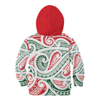 New Zealand Kowhaiwhai Christmas Kid Hoodie Traditional Maori Koru Pattern LT9 - Polynesian Pride