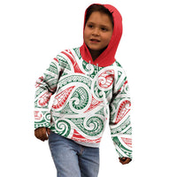 New Zealand Kowhaiwhai Christmas Kid Hoodie Traditional Maori Koru Pattern LT9 - Polynesian Pride