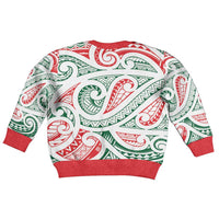 New Zealand Kowhaiwhai Christmas Kid Ugly Christmas Sweater Traditional Maori Koru Pattern LT9 - Polynesian Pride