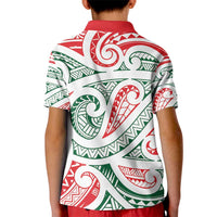 New Zealand Kowhaiwhai Christmas Kid Polo Shirt Traditional Maori Koru Pattern LT9 - Polynesian Pride