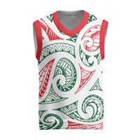 New Zealand Kowhaiwhai Christmas Knitted V-Neck Vest Traditional Maori Koru Pattern LT9 White - Polynesian Pride