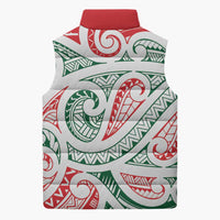 New Zealand Kowhaiwhai Christmas Sleeveless Puffer Jacket Traditional Maori Koru Pattern LT9 - Polynesian Pride