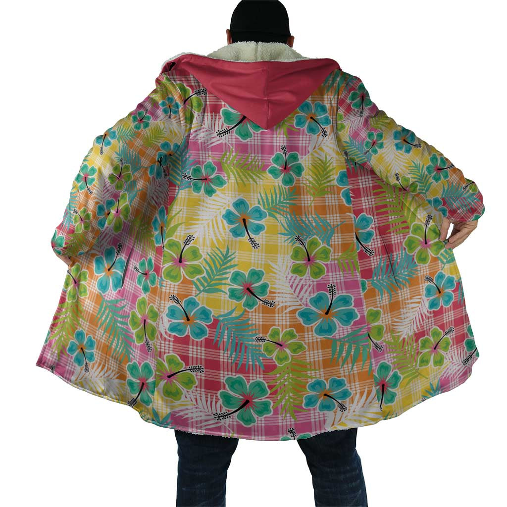Hawaiian Palaka Cloak Hibiscus Palm Leaf Pattern - Polynesian Pride