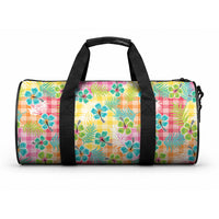 Hawaiian Palaka Duffle Bag Hibiscus Palm Leaf Pattern LT9 One size Yellow - Polynesian Pride