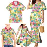 Hawaiian Palaka Family Matching Mermaid Dress and Hawaiian Shirt Hibiscus Palm Leaf Pattern LT9 - Polynesian Pride