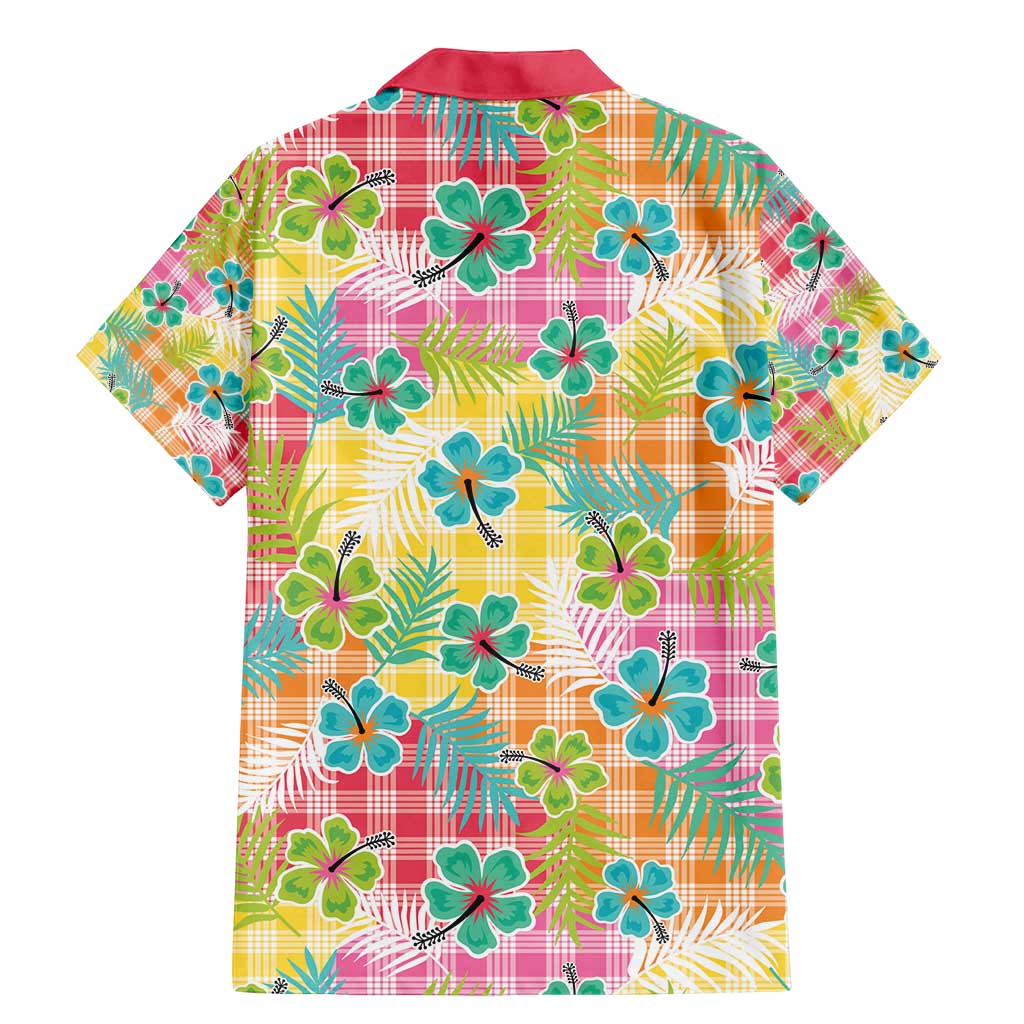 Hawaiian Palaka Family Matching Mermaid Dress and Hawaiian Shirt Hibiscus Palm Leaf Pattern LT9 - Polynesian Pride