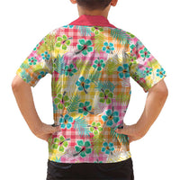 Hawaiian Palaka Family Matching Short Sleeve Bodycon Dress and Hawaiian Shirt Hibiscus Palm Leaf Pattern LT9 - Polynesian Pride