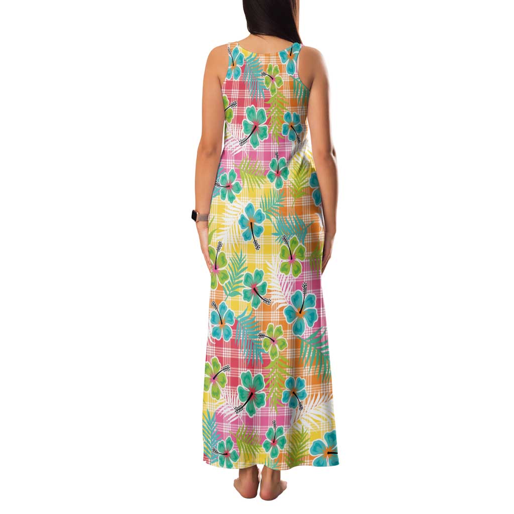 Hawaiian Palaka Family Matching Tank Maxi Dress and Hawaiian Shirt Hibiscus Palm Leaf Pattern LT9 - Polynesian Pride