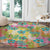 Hawaiian Palaka Round Carpet Hibiscus Palm Leaf Pattern - Polynesian Pride