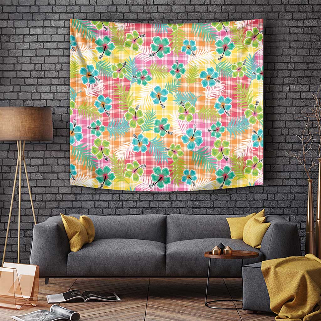 Hawaiian Palaka Tapestry Hibiscus Palm Leaf Pattern - Polynesian Pride