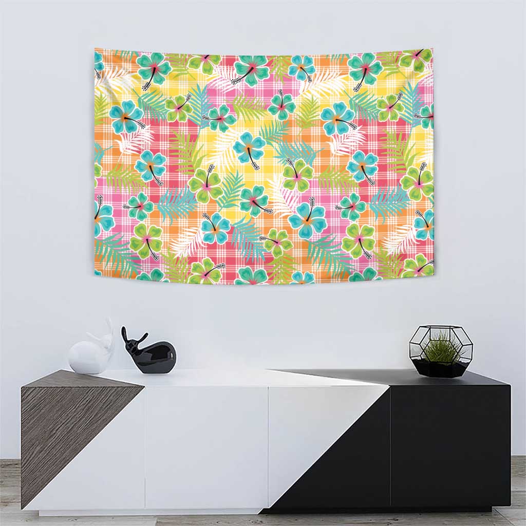 Hawaiian Palaka Tapestry Hibiscus Palm Leaf Pattern - Polynesian Pride