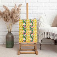 Hawaiian Palaka Canvas Wall Art Hibiscus Pineapple Lei - Polynesian Pride