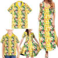 Hawaiian Palaka Family Matching Summer Maxi Dress and Hawaiian Shirt Hibiscus Pineapple Lei LT9 - Polynesian Pride