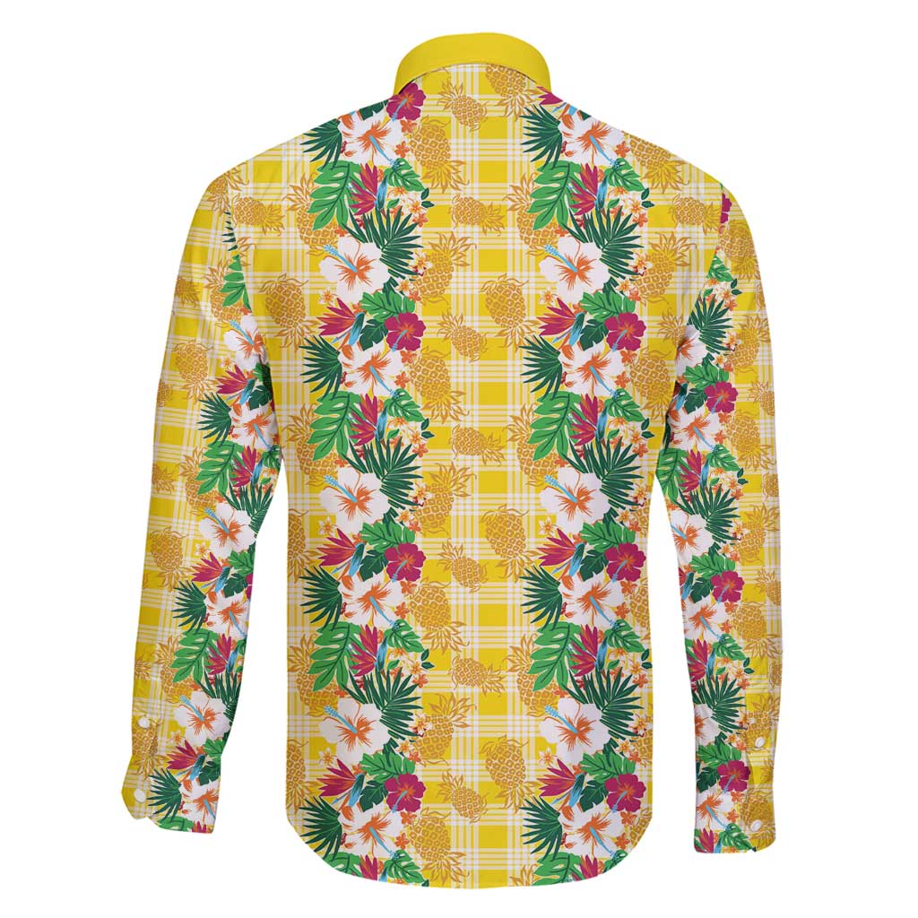 Hawaiian Palaka Family Matching Summer Maxi Dress and Hawaiian Shirt Hibiscus Pineapple Lei LT9 - Polynesian Pride