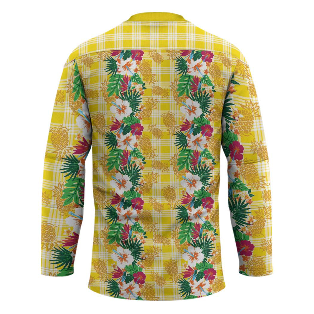 Hawaiian Palaka Hockey Jersey Hibiscus Pineapple Lei LT9 - Polynesian Pride