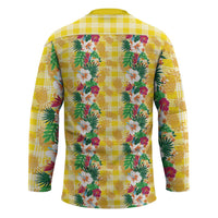 Hawaiian Palaka Hockey Jersey Hibiscus Pineapple Lei LT9 - Polynesian Pride