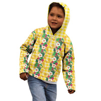 Hawaiian Palaka Kid Hoodie Hibiscus Pineapple Lei LT9 - Polynesian Pride