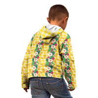 Hawaiian Palaka Kid Hoodie Hibiscus Pineapple Lei LT9 - Polynesian Pride