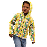 Hawaiian Palaka Kid Hoodie Hibiscus Pineapple Lei LT9 - Polynesian Pride