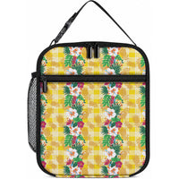 Hawaiian Palaka Lunch Bag Hibiscus Pineapple Lei LT9 10.2 × 8.3 × 4.3 inch Yellow - Polynesian Pride
