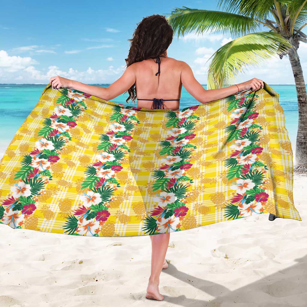 Hawaiian Palaka Sarong Hibiscus Pineapple Lei - Polynesian Pride