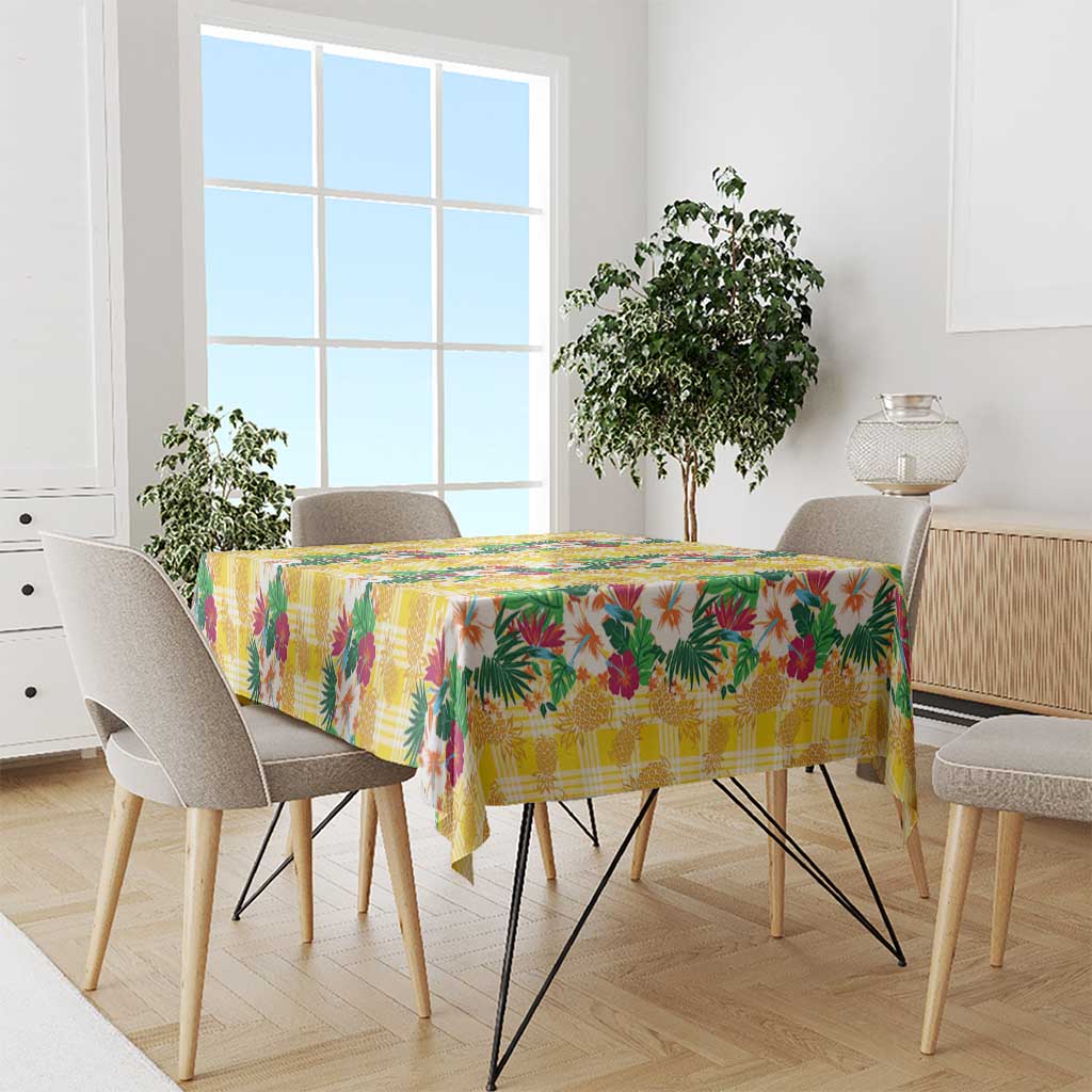Hawaiian Palaka Tablecloth Hibiscus Pineapple Lei - Polynesian Pride