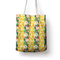 Hawaiian Palaka Tote Bag Hibiscus Pineapple Lei - Polynesian Pride