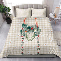 Brown Hawaiian Palaka Bedding Set Kukui Nut Money Lei - Polynesian Pride