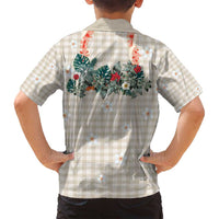 Brown Hawaiian Palaka Family Matching Summer Maxi Dress and Hawaiian Shirt Kukui Nut Money Lei LT9 - Polynesian Pride