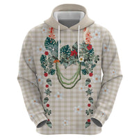 Brown Hawaiian Palaka Hoodie Kukui Nut Money Lei - Polynesian Pride