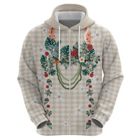 Brown Hawaiian Palaka Hoodie Kukui Nut Money Lei - Polynesian Pride