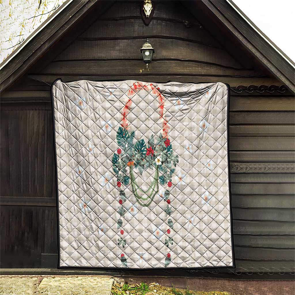 Brown Hawaiian Palaka Quilt Kukui Nut Money Lei LT9 - Polynesian Pride