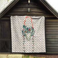 Brown Hawaiian Palaka Quilt Kukui Nut Money Lei LT9 - Polynesian Pride