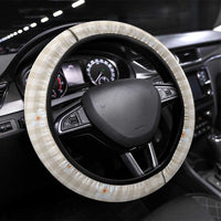 Brown Hawaiian Palaka Steering Wheel Cover Kukui Nut Money Lei - Polynesian Pride