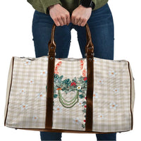 Brown Hawaiian Palaka Travel Bag Kukui Nut Money Lei - Polynesian Pride