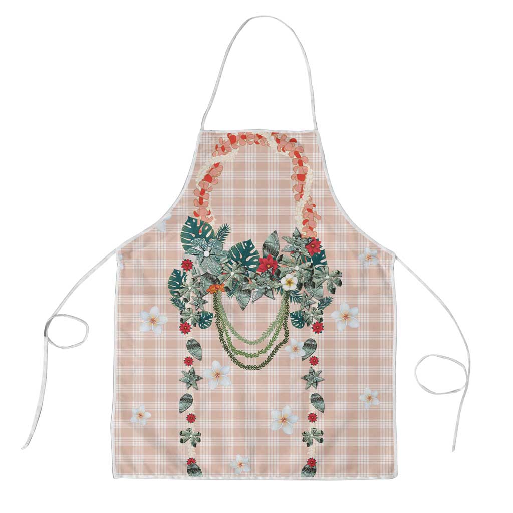 Peach Hawaiian Palaka Apron Kukui Nut Money Lei - Polynesian Pride